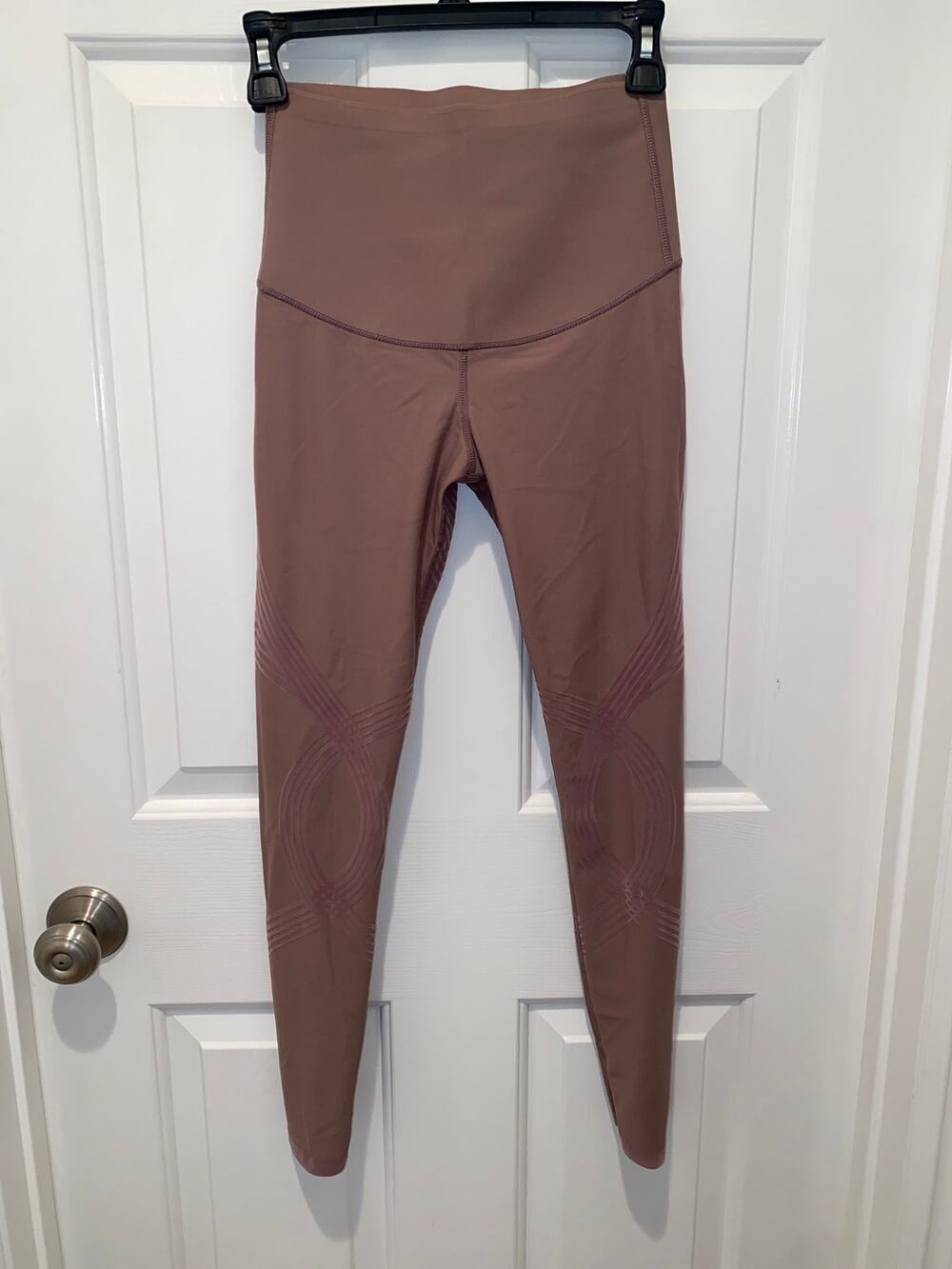 Fanka Body Sculpt Leggings Mauve Reversible High Waisted Compression Small